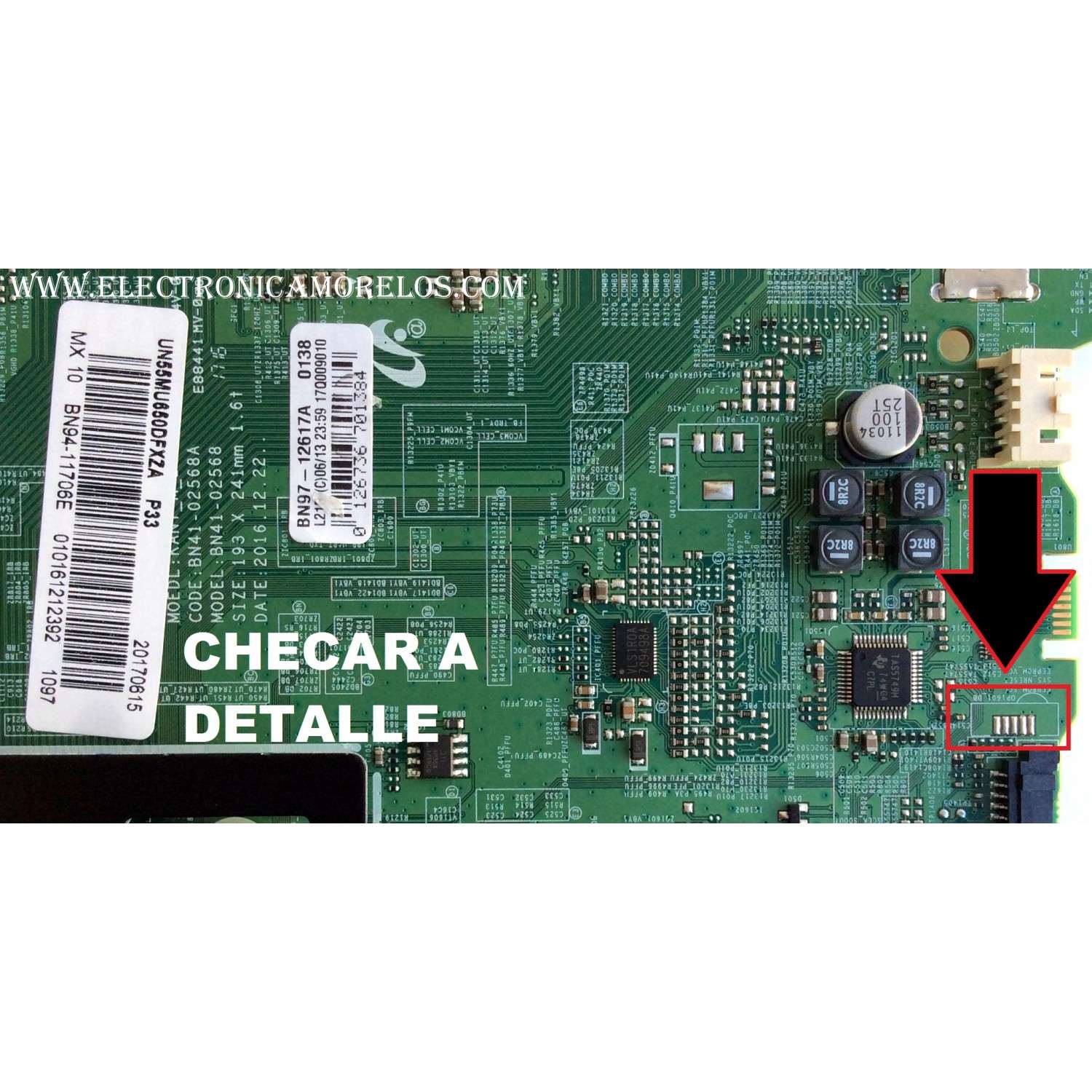 MAIN PARA TV SAMSUNG / NUMERO DE PARTE BN94-11706E / BN41-02568A / BN97-12617A / BN9411706E / PANEL CY-WK055HGLV2H / MODELO UN55MU650 / UN55MU650DFXZA FA01 - Imagen 3